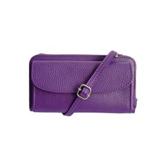 Сумка-гаманець з горизонтальним клапаном з натуральної шкіри фіолетова