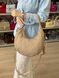 Сумка з вареної шкіри з ручкою косичкою беж